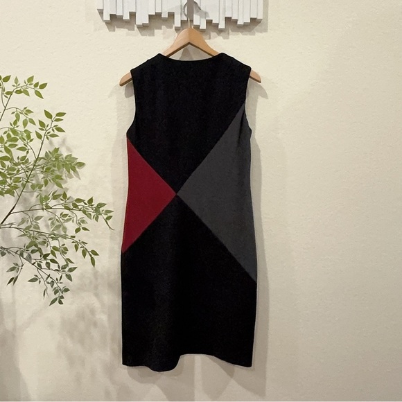 Tahari Black Color Block Sleeveless Short Sheath Dress Preowned Size 6 - Picture 7 of 7